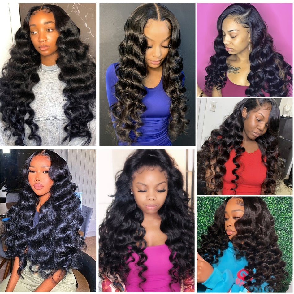 14A Loose Wave Bundles with Closure Human Hair 3 Bundles with 5x5 Lace Closure for Women Free Part 100% Unprocessed Virgin Peruvian Loose Deep Wave Human Hair Weave Bundles with Lace Closure Natural Color
